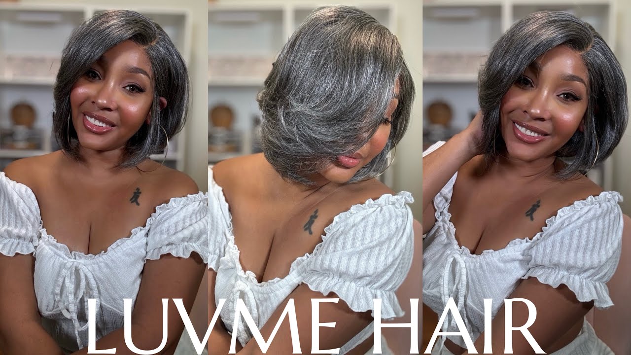 $79 NATURAL BOB?! 😳 PERFECT SALT & PEPPER LAYERED BOB FOR WIG INSTALLATION| FT. LUVME HAIR
