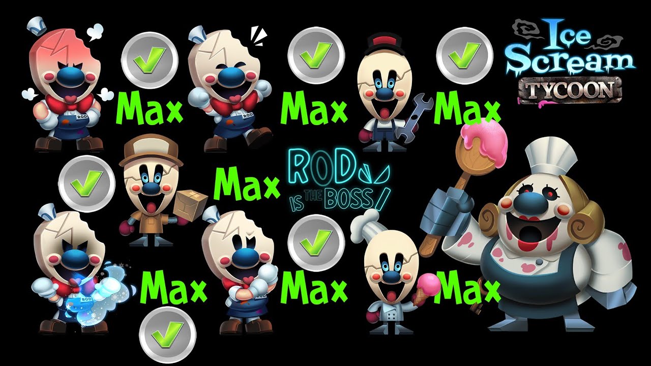 Ice Scream Tycoon 100% Completed and All Assistants Max Level
