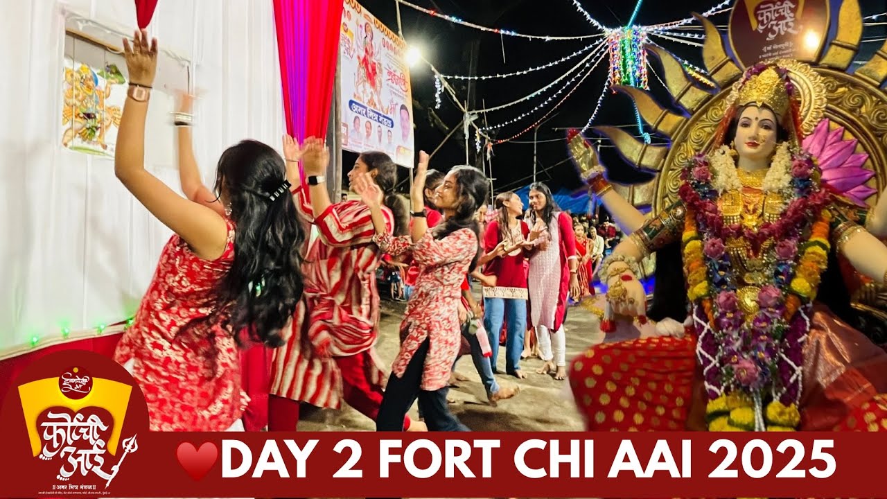 ❤️ Day 2 RED | Fort Chi Aai 2025 Icchadevi Maa | Dandiya Raas Icchadevi Beats Fort Mumbai Navrati 