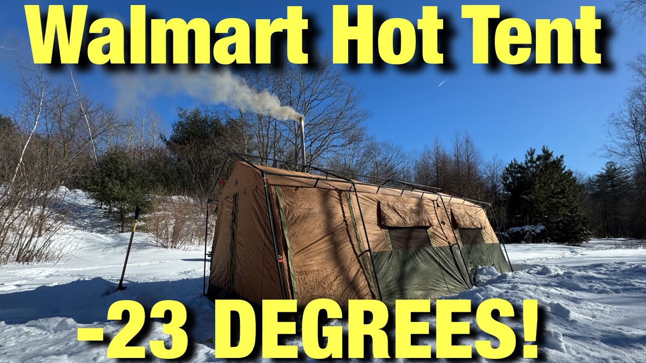 -23 degrees in WALMARTS BEST HOT TENT WITH PELLET STOVE