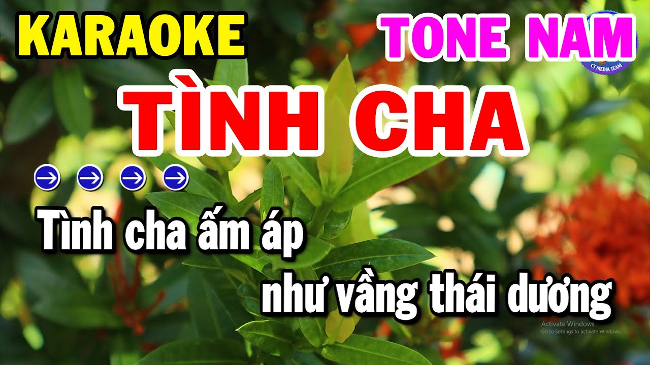 Karaoke Tình Cha Tone Nam Nhạc Sống Trữ Tình Hay | Kho Nhạc Karaoke
