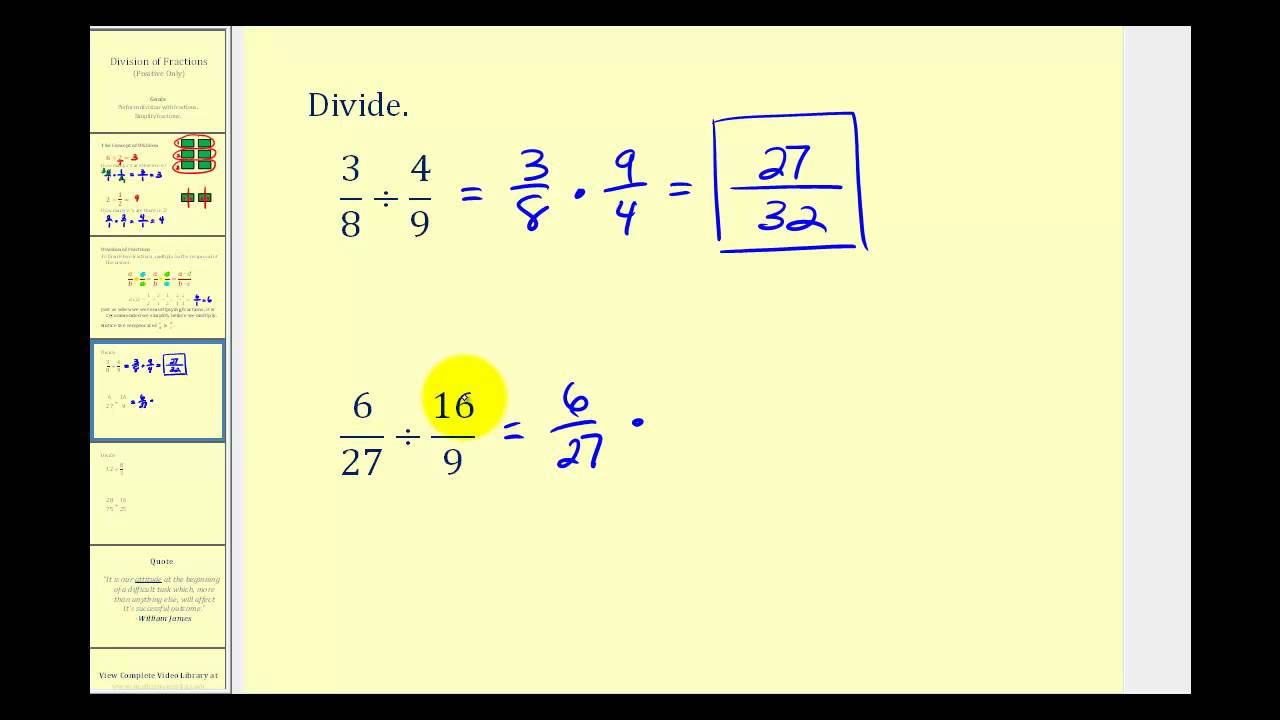 Dividing Fraction - Positive Only