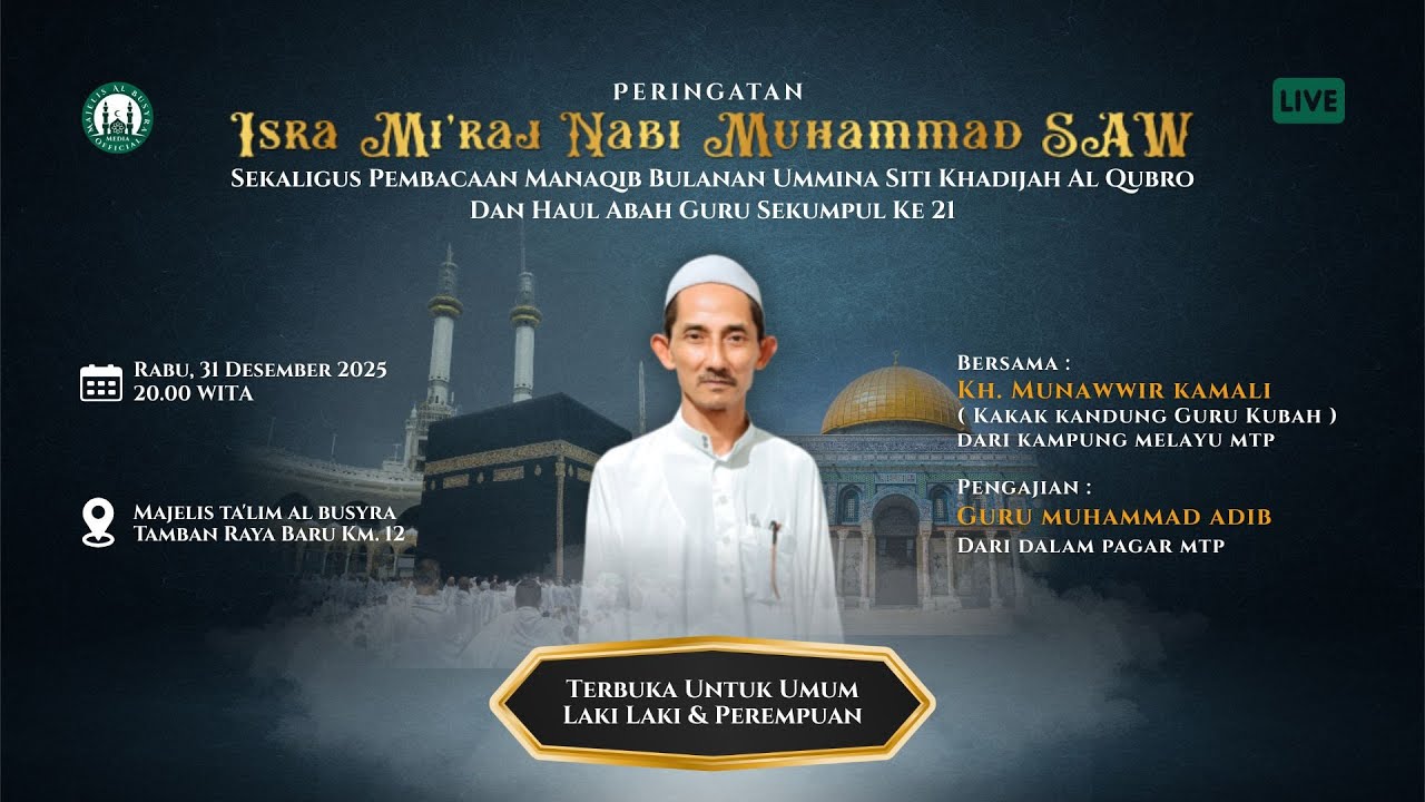 Peringatan Isra Mi'raj Nabi Muhammad SAW & Haul Abah Guru Sekumpul Ke-21 Bersama Kh. Munawwir Kamali