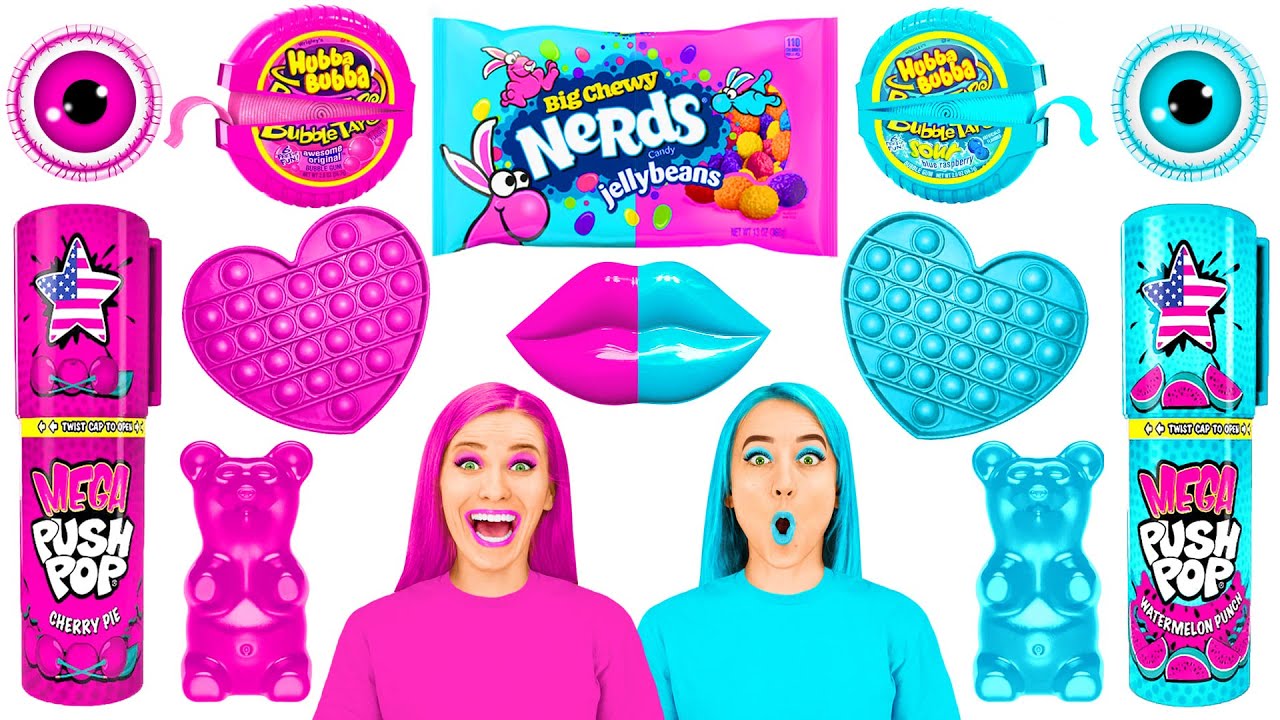 Roze Voedsel vs Blauw Voedsel Uitdaging | Epische Voedselstrijd Parara Best