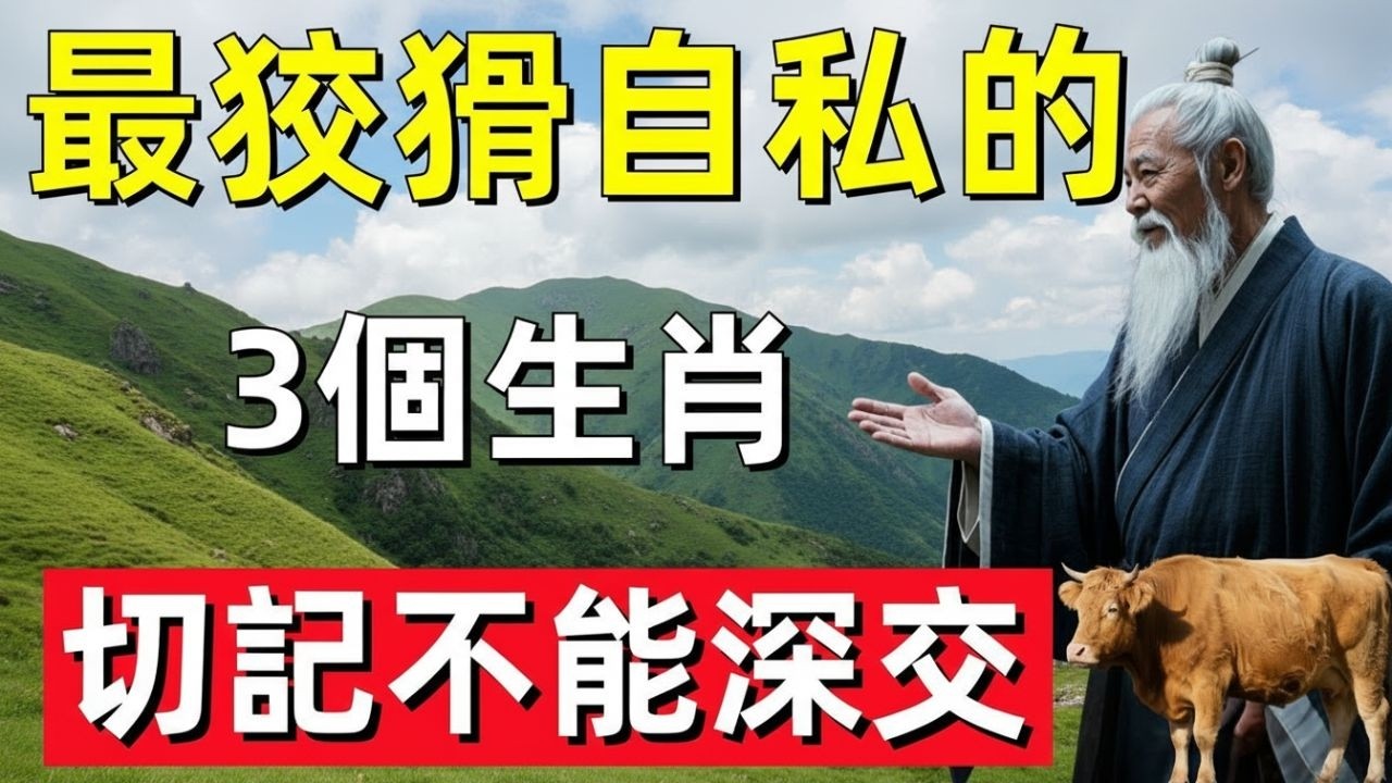 千萬要小心！這3個生肖最狡猾自私，切記不能深交，不然吃虧的是妳自己！#修行思維 #修行 #福報 #禪 #道德經 #覺醒 #開悟 #禅修📿