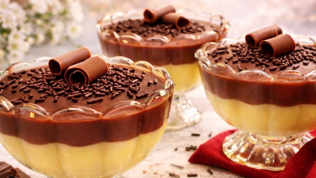 مهلبية في الكاسترد مع الشوكولاته🌙