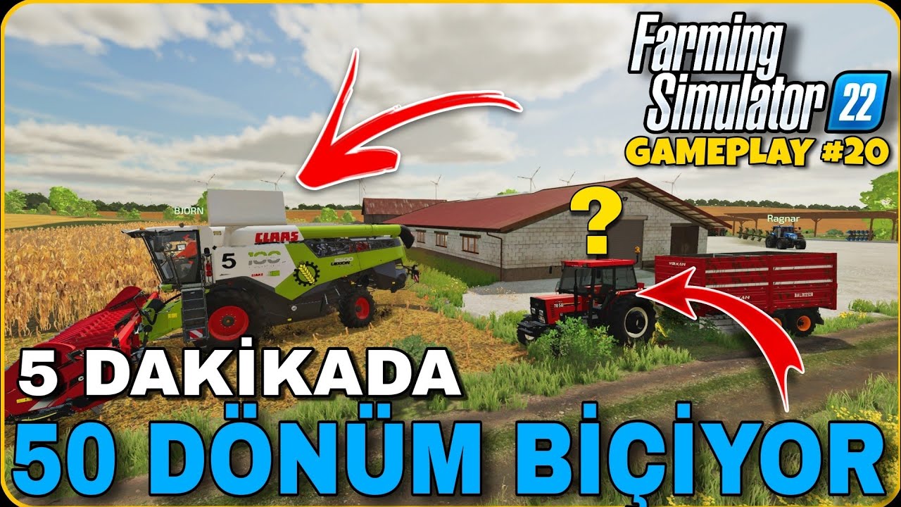 BU NASIL BİÇERDÖVER😱5 DK DA 50 DÖNÜM YER HASATLADIK🚜100.000 TL YE BALYE ALDIK #fs22