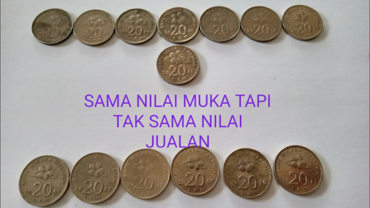 SYILING 20 SEN TAHUN 2001 MALAYSIA BUNGA RAYA CETAKAN YANG TEPAT-MASUK RASA KELUAR TERASA