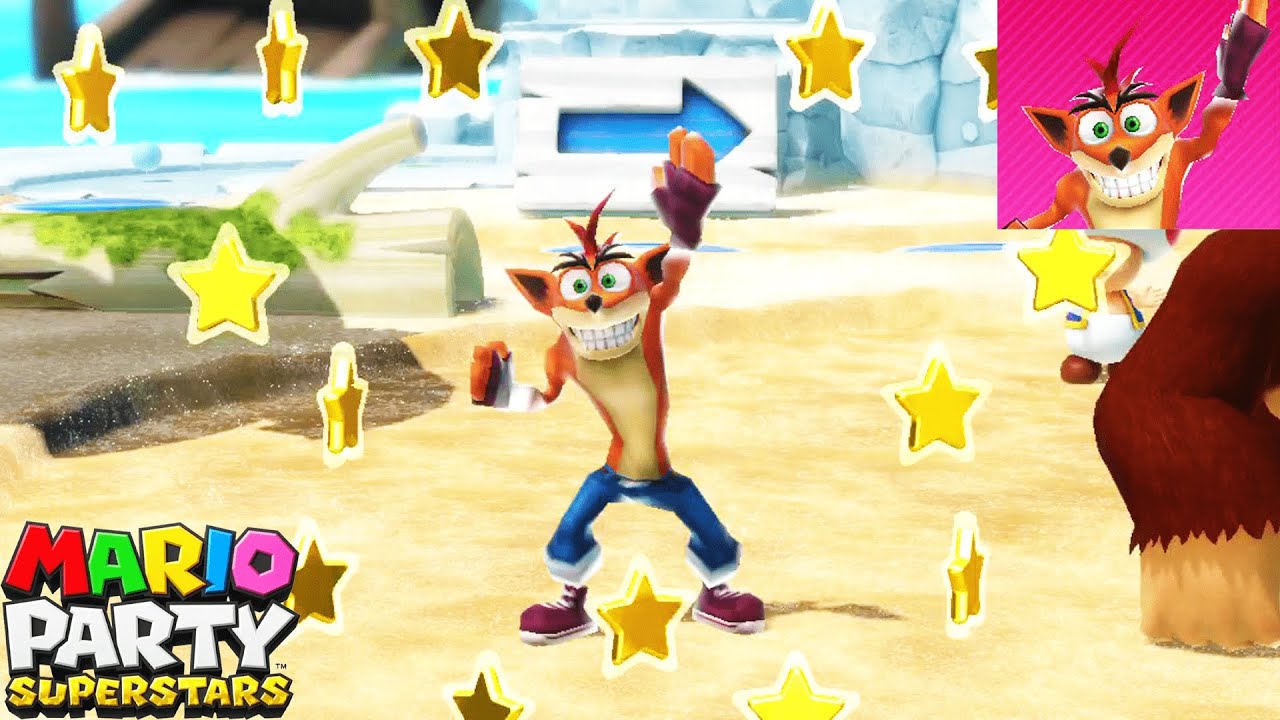 New Playable Crash Bandicoot in Mario Party Superstars