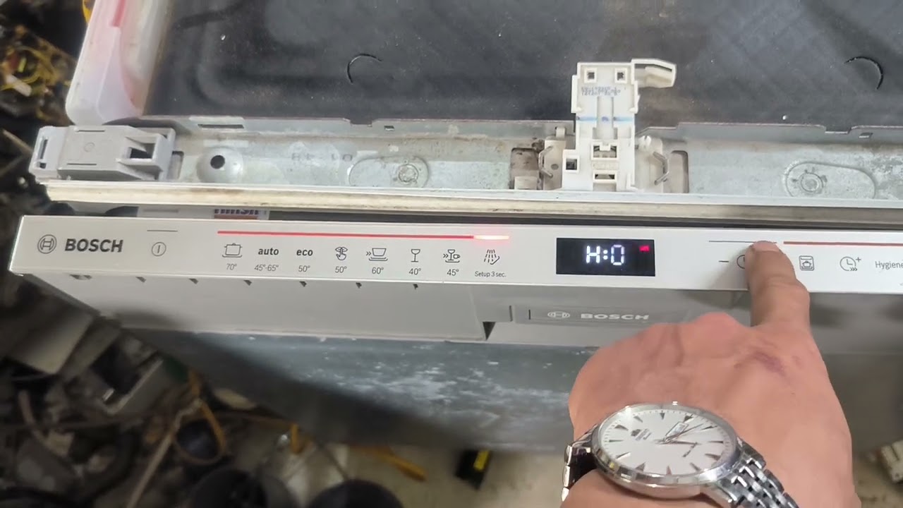 #Sửa máy rửa bát Bosch lỗi rửa không có nước nóng / lỗi E04 , cách cài đặt lại máy