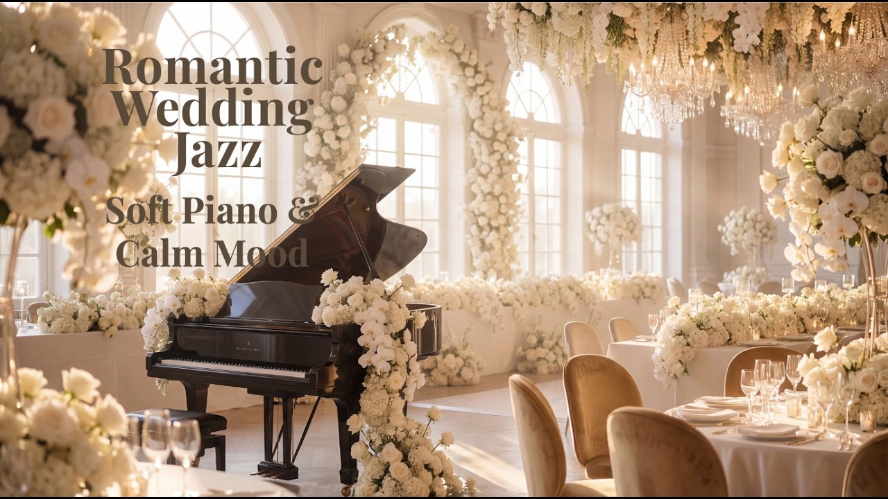 Romantic Wedding Jazz 💍 2 Hours Soft Piano Café Music for Relaxing, Studying