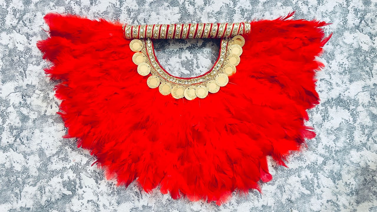 How To Make Bridal Hand Fan With Feather Lace | bridal feather fan