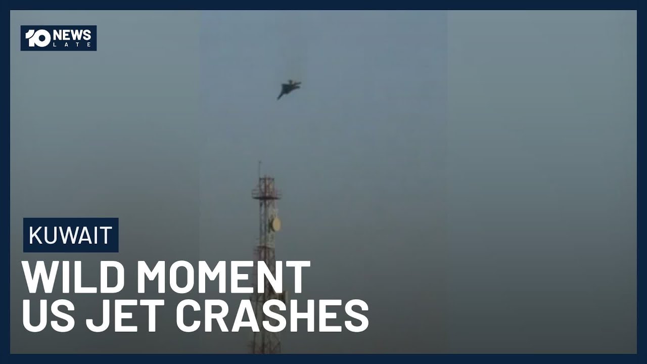 Wild Moment US Fighter Jet Spirals Down In Kuwait | 10 News