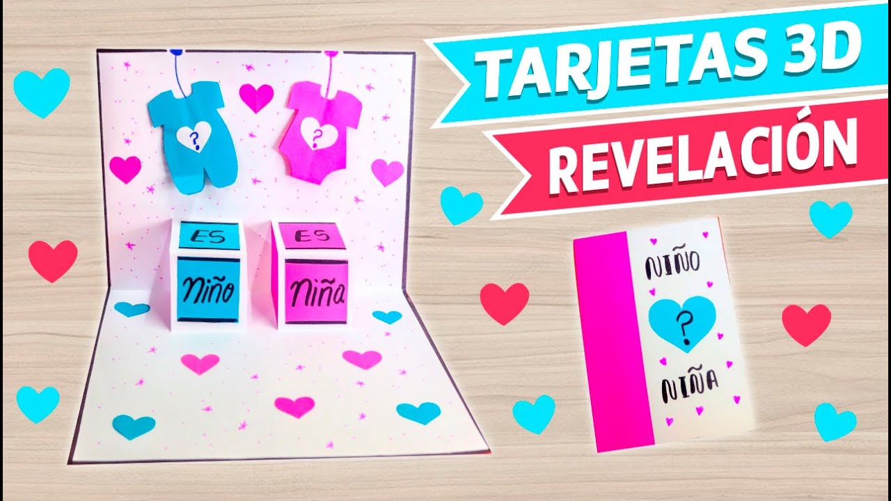 TARJETA 3D PARA BABY SHOWER/ TARJETA 3D PARA REVELACIÓN DE SEXO👶 👩