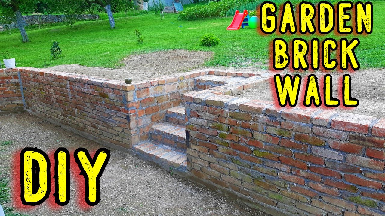 Brick Garden Wall with Steps - From Start to Finish - DIY