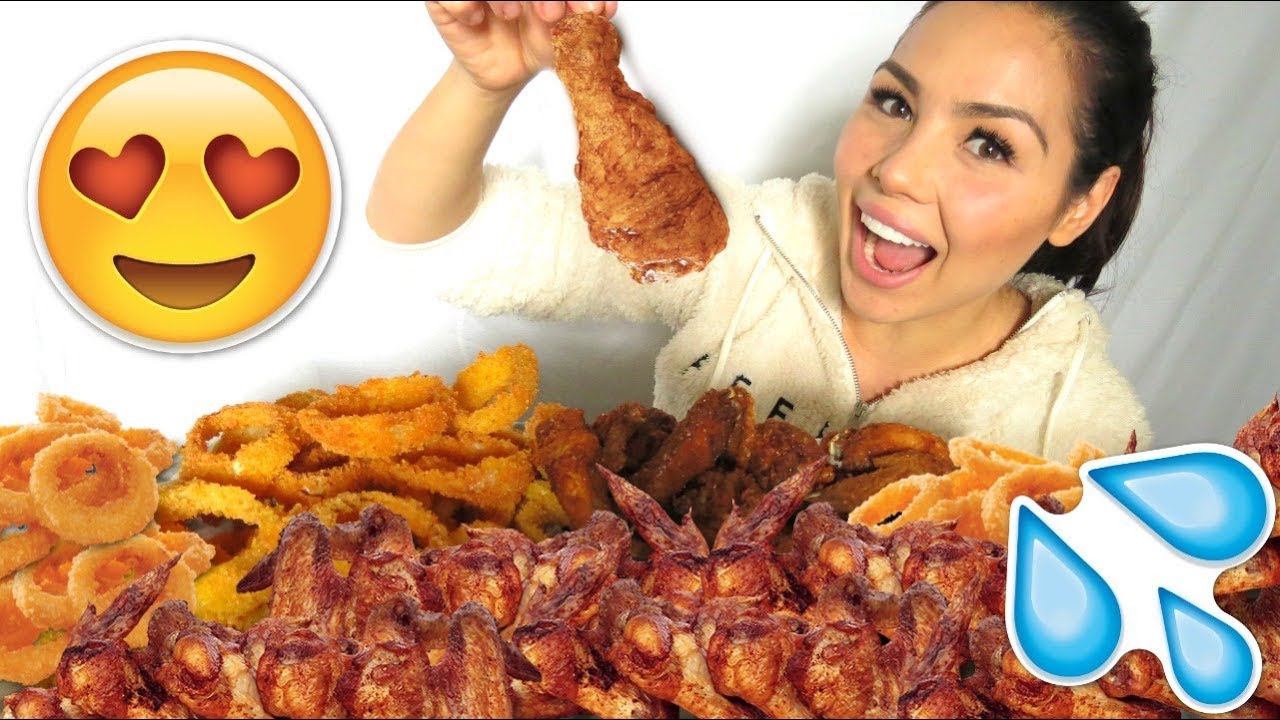 Crunchy Onion Rings & Chicken Wings Recipe 먹방 Mukbang Eating Show
