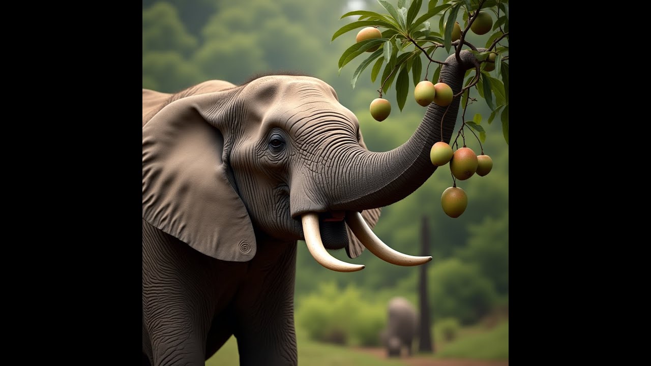 A cute Elephant and mango tree #cartoon #cartoonmovie #animation #3danimation #anime #banglacartoon