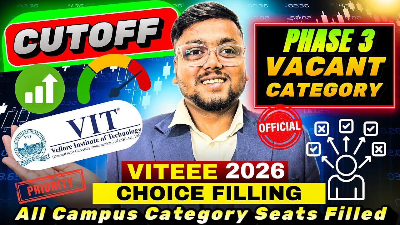 VIT Phase 3 Official Vacant Seats 🤯 | VITEEE 2026 Phase 3 Cutoff Analysis | VIT Counselling 2026