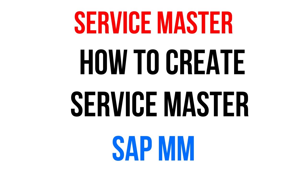 Service Master (AC03) creation in SAP MM | Day - 11