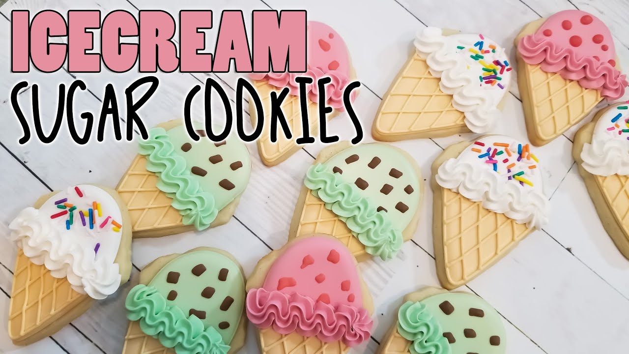 Three Ice Cream Cone Decorated Sugar Cookies on Kookievision