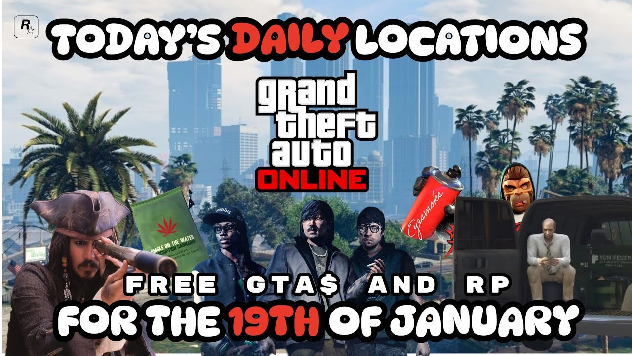 GTA: Online. • Today's Shipwreck, Gun Van, Street Dealers, LS Tags & Weed Bag locations. • Jan. 19th
