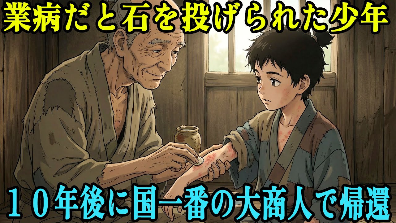 「業病だ」と村中から石を投げられた少年を、老いた屠り者が助けた。１０年後、その少年が国一番の大商人となって恩返しに来た | 野談 | 伝説 | 昔話 | 説話 | 民話