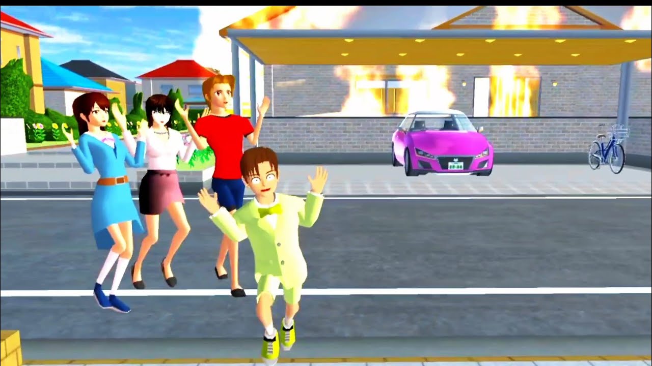 Policeman's house catches fire 😱🔥||#sakuraschoolsimulator#trending#shortsfeed#shortfilm#newupdate