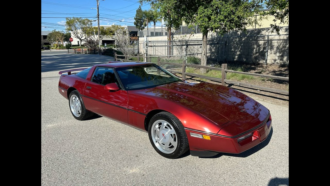 SOLD 1988 Dark Red Metallic Corvette Coupe