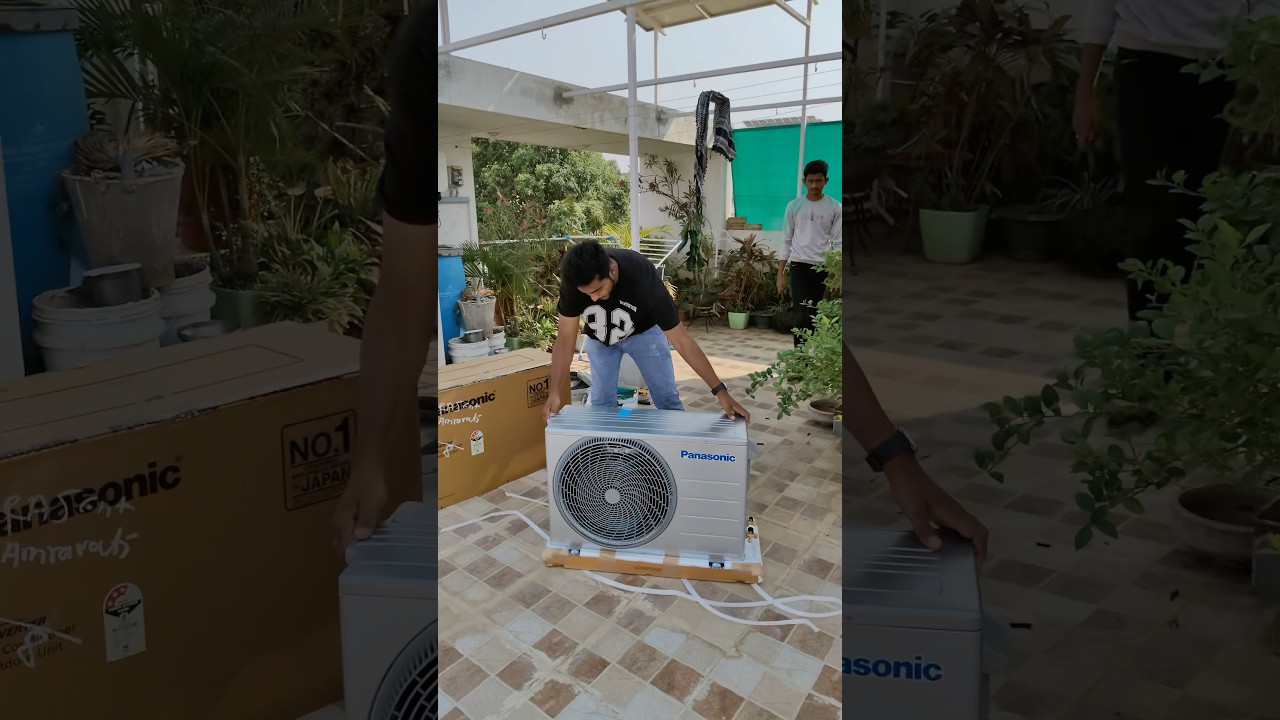 Panasonic split inverter Ac outdoor #raj_tech #airconditioner #foryou #ac #ytshorts