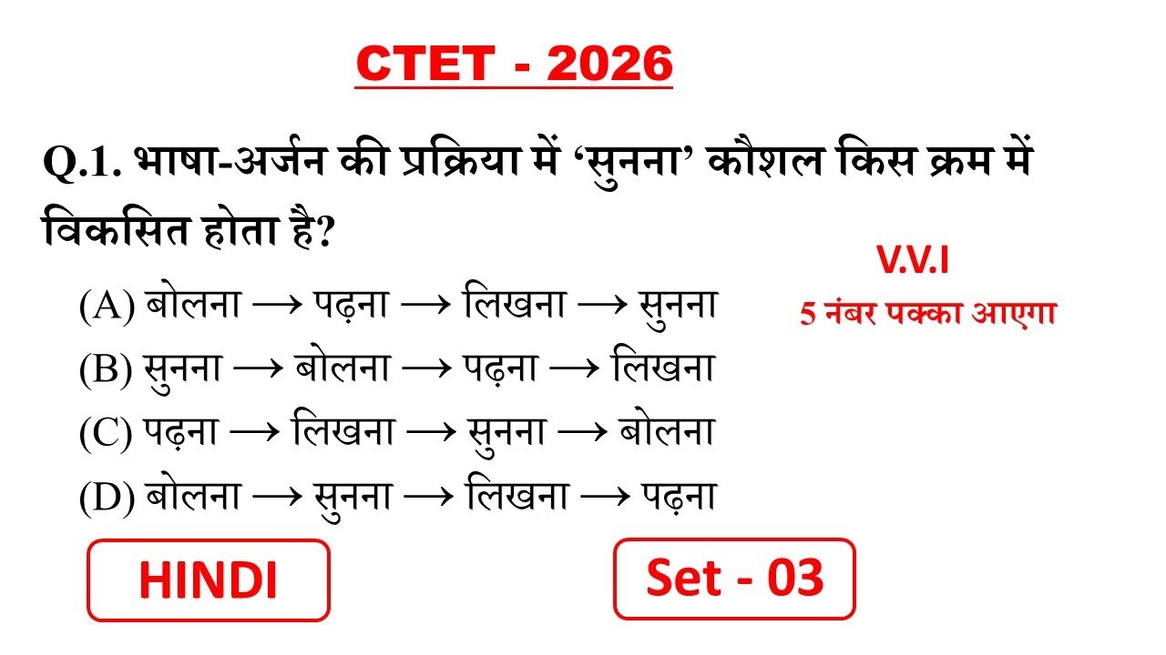CTET 2026 Important Questions hindi pedagogy 