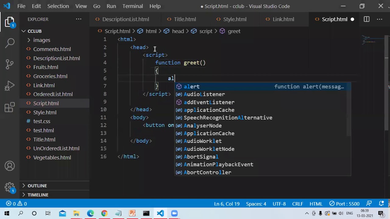 HTML 4   script