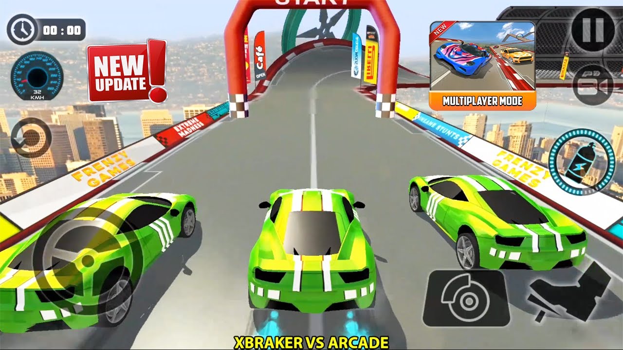 Impossible Car Tracks 3D - New Update Multiplayer Mode - Green Car Driving SImulator - Android Game