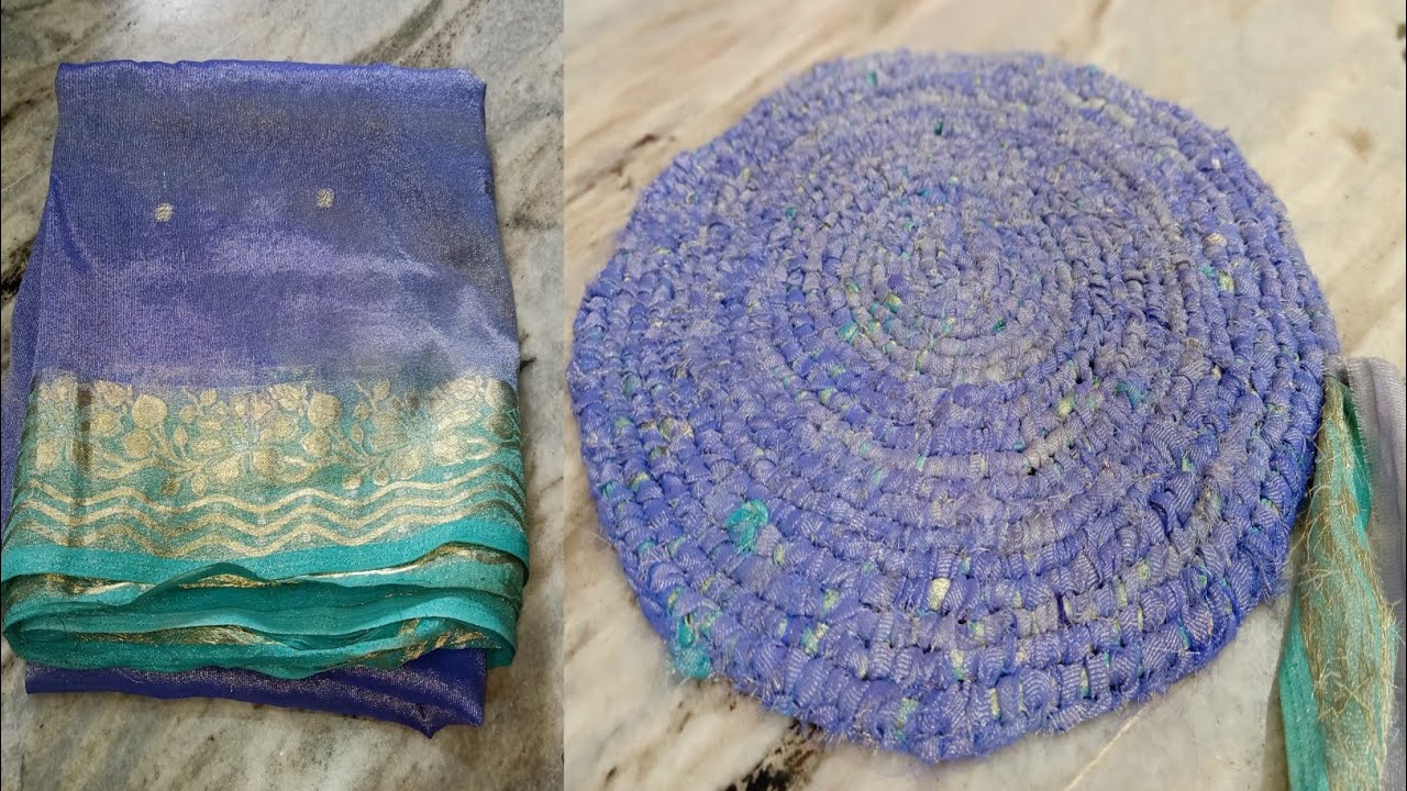 ఓల్డ్ సారీ తో డోర్ మాట్  ఈజీగా చేయండి | Old Saree Into Useful Doormat in Telugu