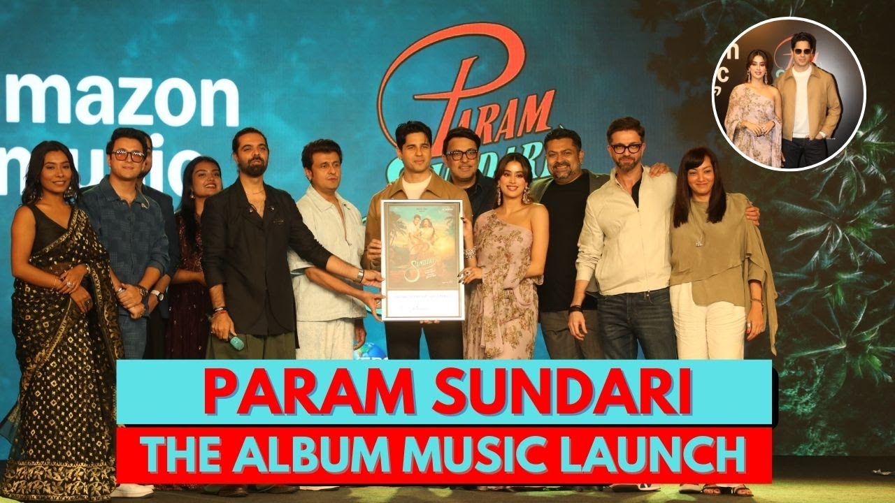 Sidharth Malhotra, Janhvi Kapoor, Sonu Nigam, & Other At The The Album Music Launch Of Param Sundari