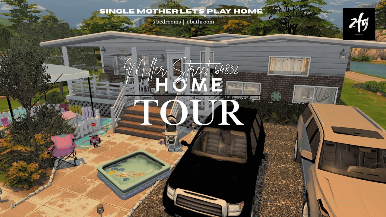 Miller St Home Tour🏡 | a Sims 4 Build🔨 | for Single Mother Let's Plays🧸🤍#001