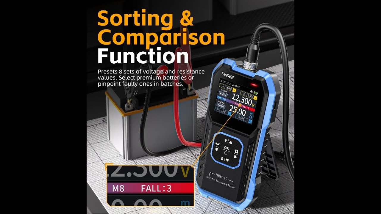 FNIRSI HRM-10 Battery Voltage Internal Resistance Tester Lithium Lead Car Battery Capacitor Tester