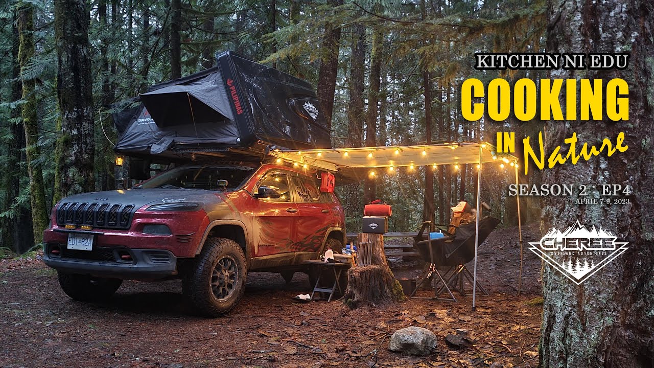 Hot Spring Solo Camping : Kitchen ni Edu (Jeep Cherokee KL)