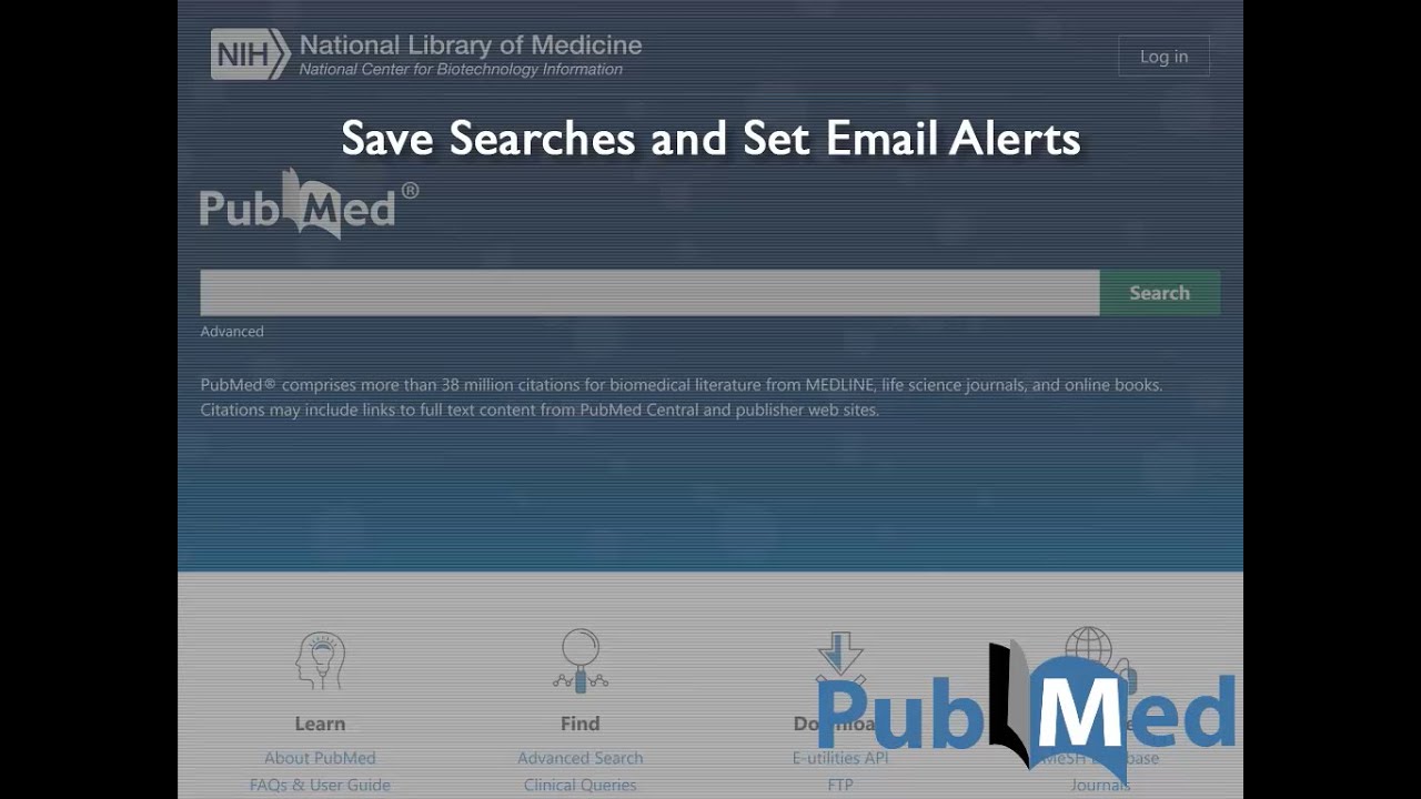 PubMed: Save Searches and Set Email Alerts