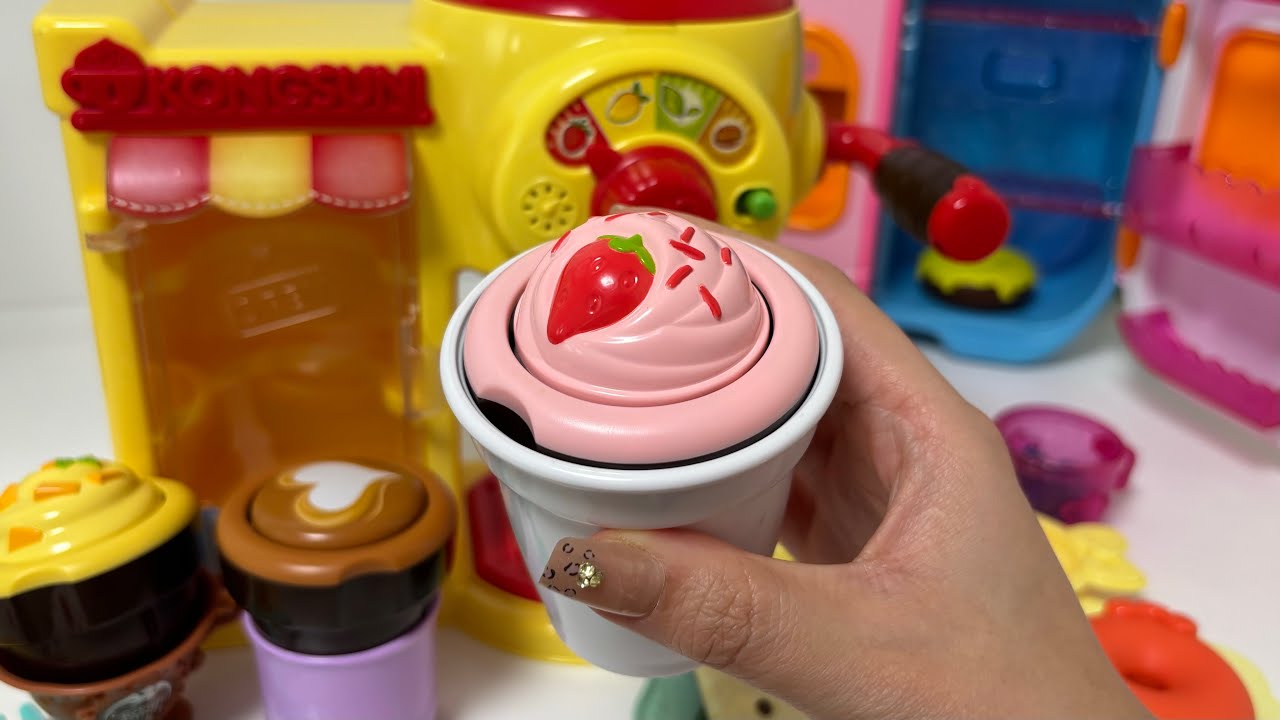 Toy ASMR | Mini Coffee Machine Dessert Drink Making ☕️