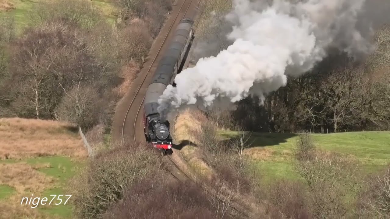 LMS 45407 Comes to a Halt at Copy Pit with the Buxton Spa Express14/03/26