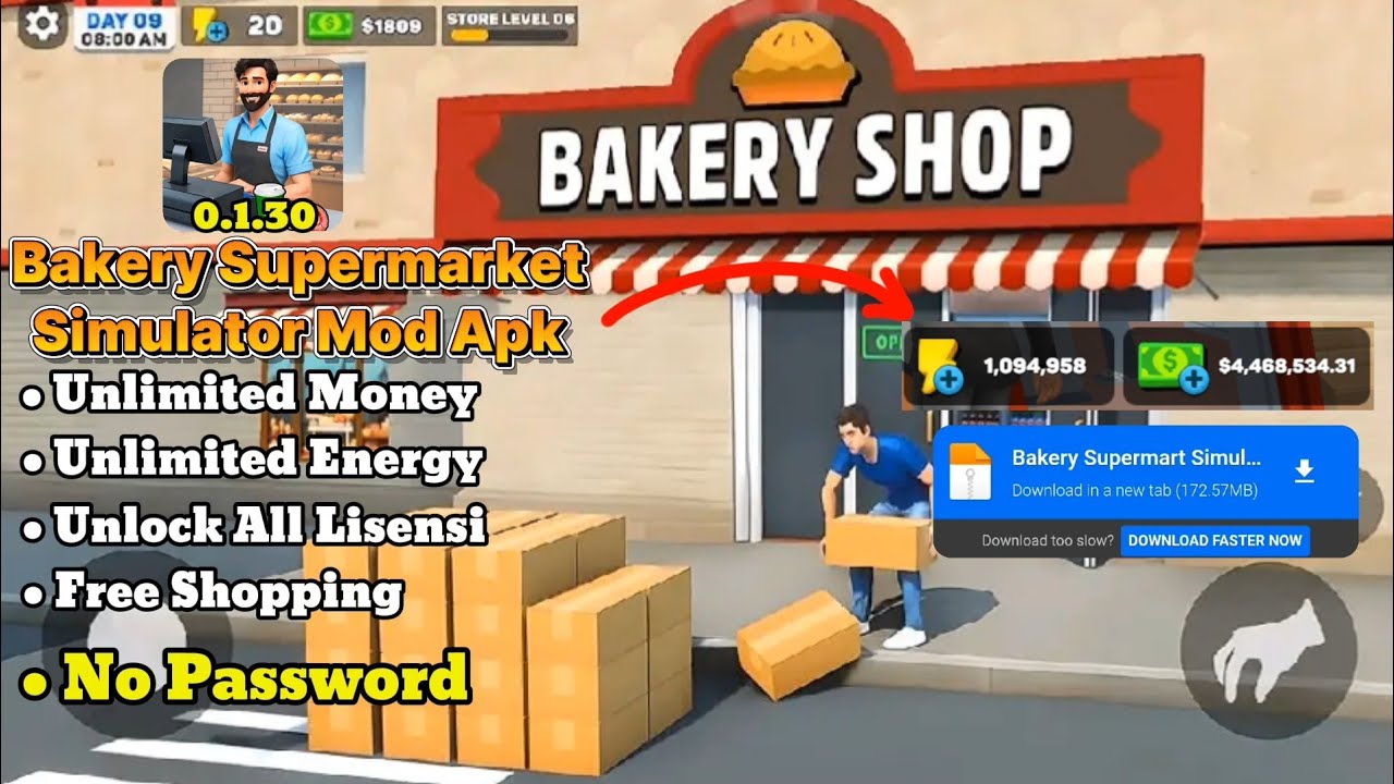 BAKERY SUPERMARKET SIMULATOR MOD APK TERBARU 2025