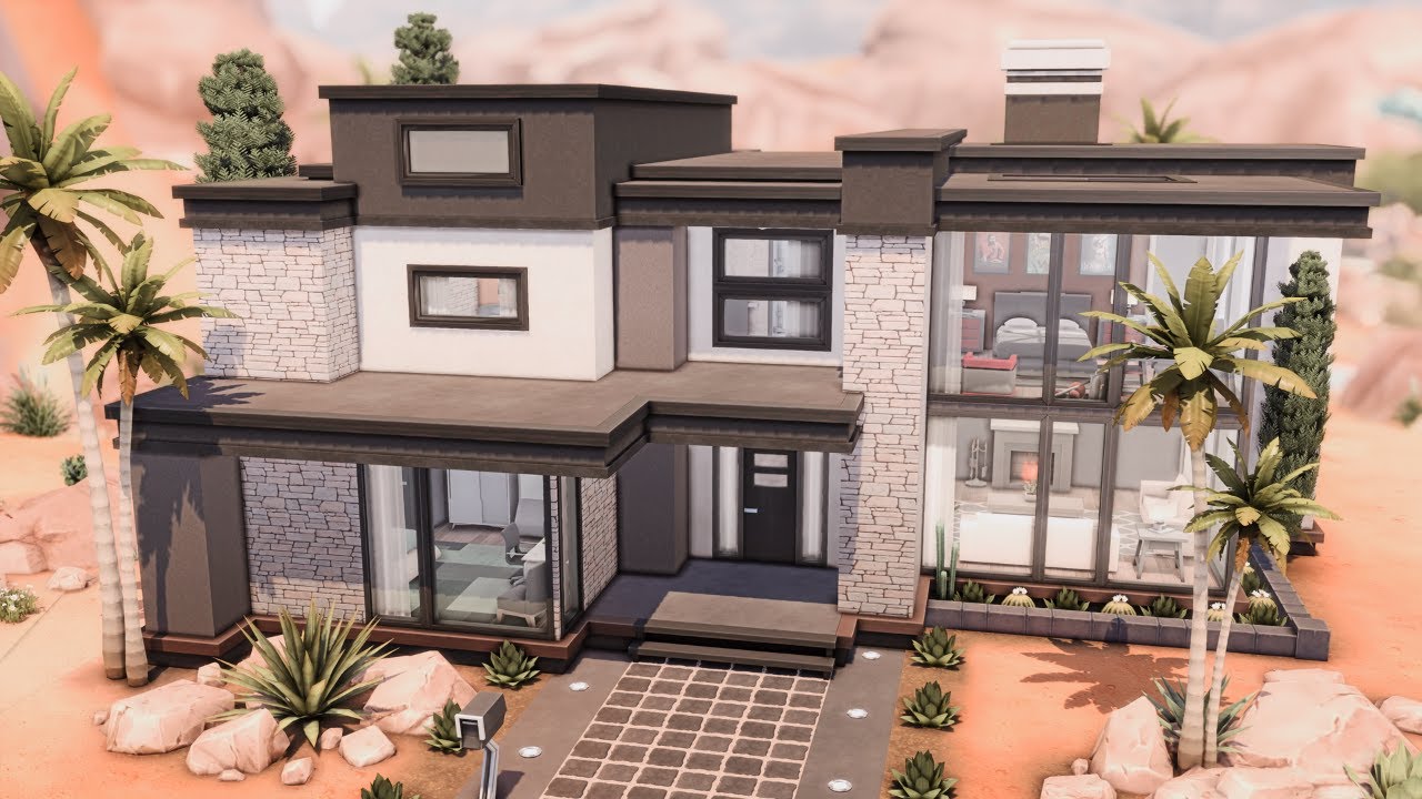 BASE GAME MODERN FAMILY HOUSE 🌵 The Sims 4 Speed Build | No CC