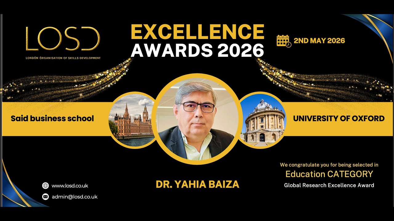 LOSD Excellence Awards |  Dr  Yahia Baiza | Oxford | May 2026