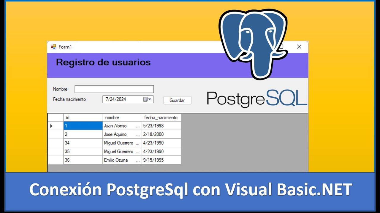 Instalacion y conexion base de datos PostgreSql con Visual Basic.NET