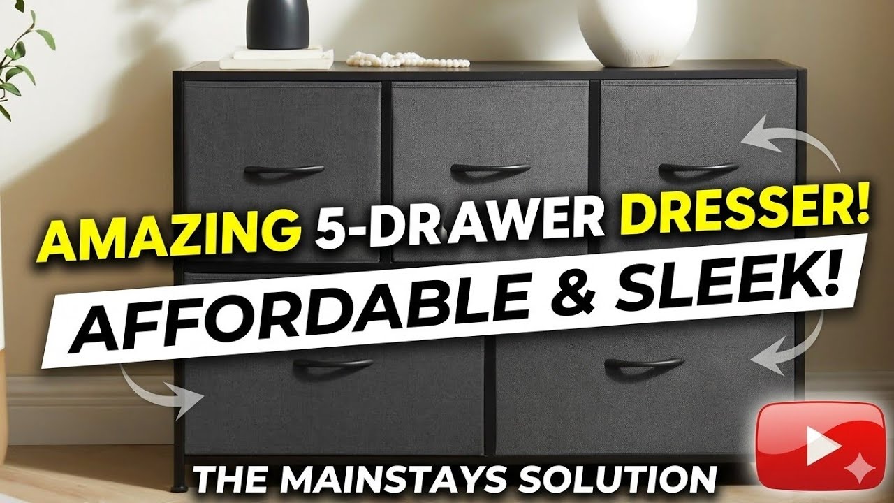 UNBOXING & INSTALLING MAINSTAY 5 DRAWER FABRIC DRESSER!.