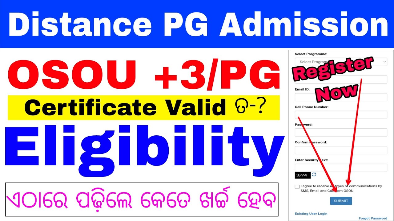 OSOU +3/PG Admission 2026//Osou pg plus 3 eligibility,fees,apply process//osou certificate is valid 