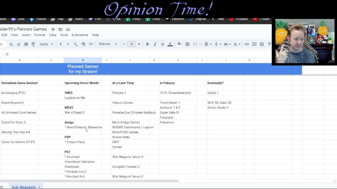 Sub-Requests: Super Mario Bros. Special, Part 3 / Making a new Planned Games Sheet