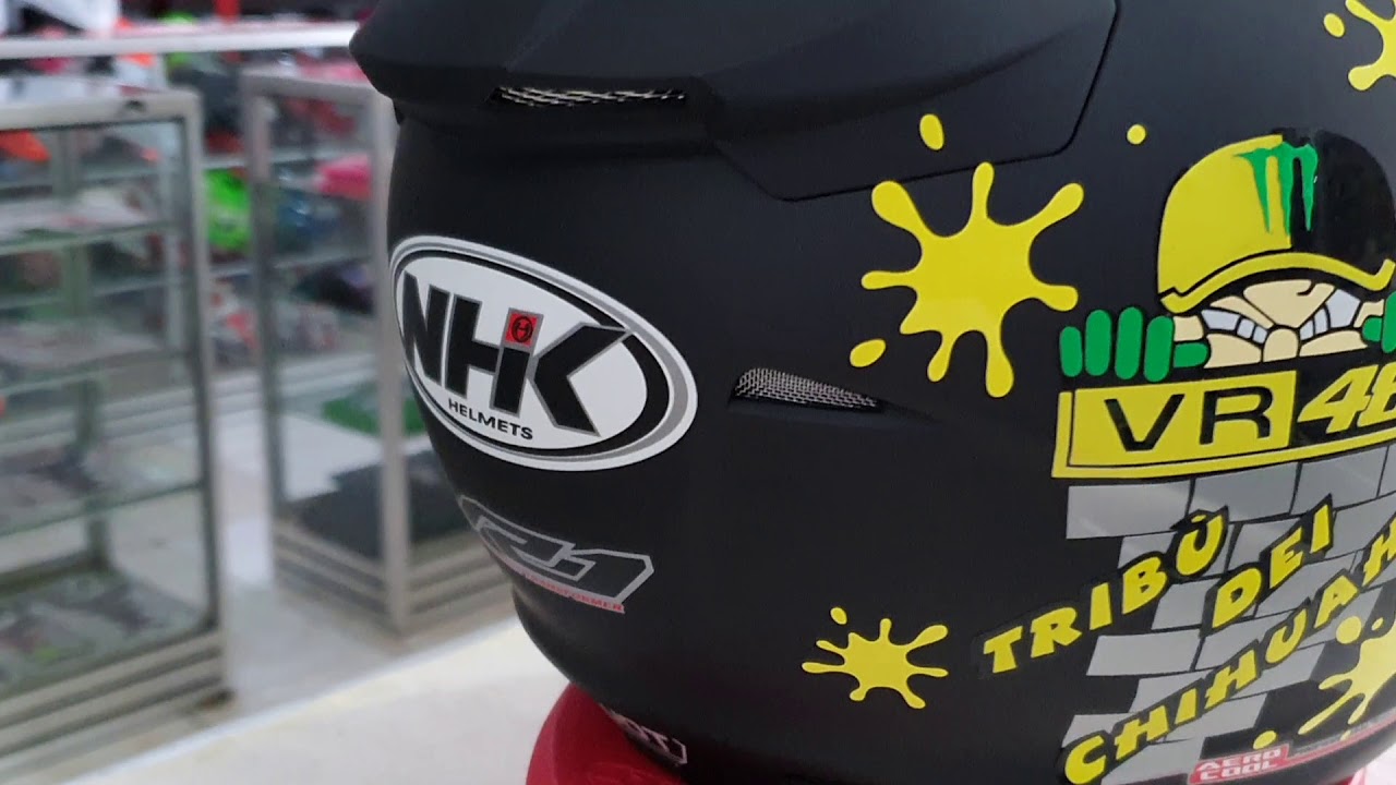 Helm NHK R1 Racing Konsep full PINLOCK DAN SPOILER SAMA STIKER VR 46 WOW. TY AGAN LAMPUNG