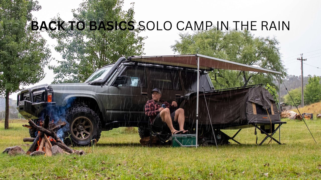 SOLO relaxing camping in the rain | Back to Basics | Sounds of camping ASMR