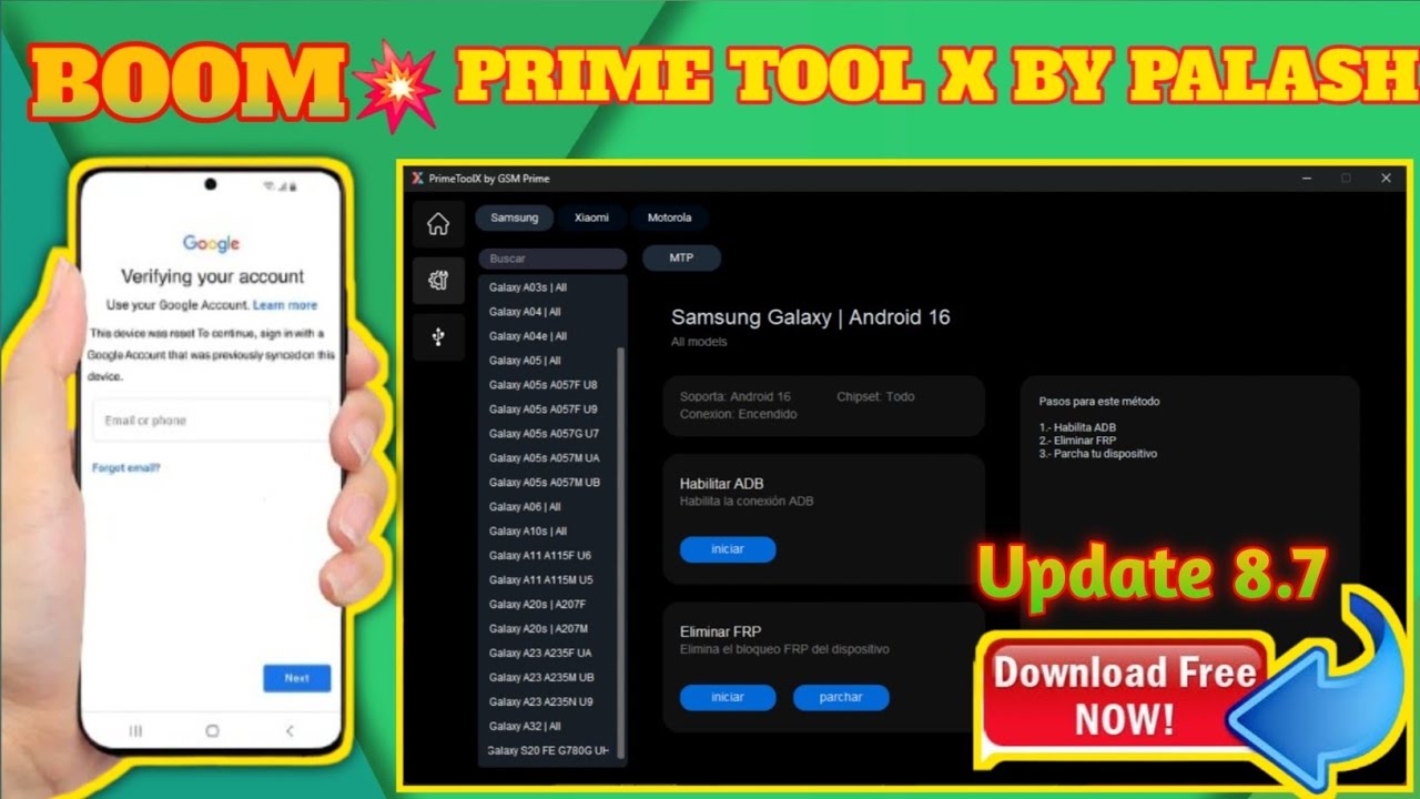 All Samsung FRP Bypass 2026 Android 13/14/15/16 Samsung FRP Tool 2026 | Prime Tool V8.7New Update |